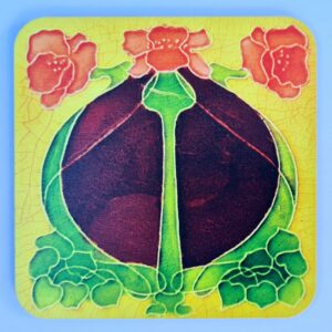 Victorian Tenement Tile Wooden Coaster Design 1 (9cm by 9cm)