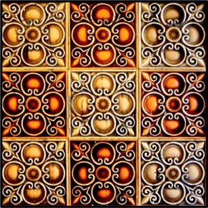 Victorian Tenement Tile 6 Large Print (Mounted Size 12 inch by 12 inch)