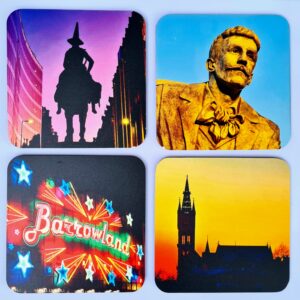 Glasgow Icons Wooden Coasters (Set of Four)