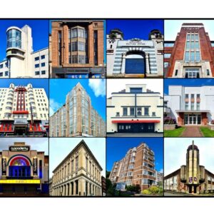 Glasgow's Art Deco Buildings Print (Mounted Size 10 inch by 12 inch)