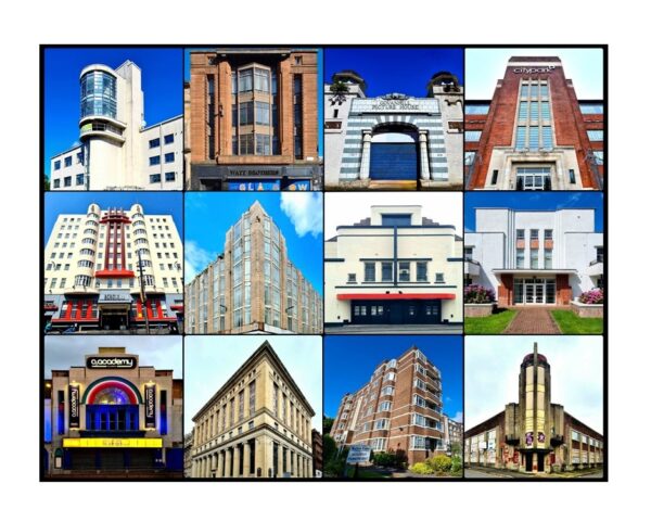 Glasgow's Art Deco Buildings Print (Mounted Size 10 inch by 12 inch)