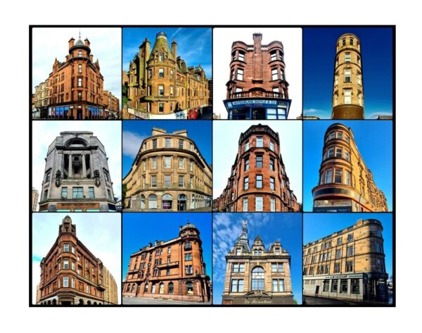 Glasgow's Gushet Buildings Print (Mounted Size 10 inch by 12 inch)