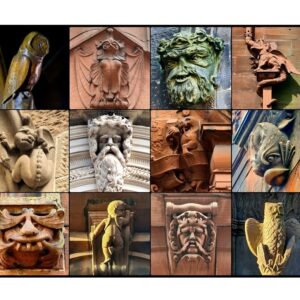 Glasgow's Architectural Sculptures Print (Mounted Size 10 inch by 12 inch)