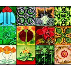 Glasgow's Tenement Tiles Print (Mounted Size 10 inch by 12 inch)