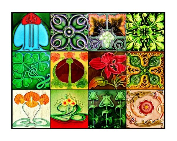 Glasgow's Tenement Tiles Print (Mounted Size 10 inch by 12 inch)