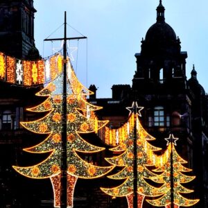 George Square Christmas Lights Christmas Card (A6-Sized)