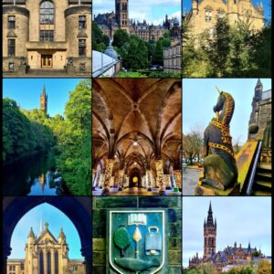 Glasgow University Collage Print (Mounted Size 10 inch by 12 inch)