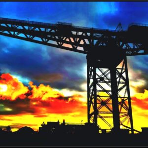 Finnieston Crane At Sunset (Mounted Size 10 inch by 12 inch)