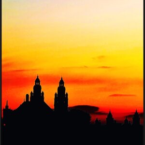 Kelvingrove Art Gallery And Museum At Sunset A4 Print (Mounted Size 10 inch by 12 inch)