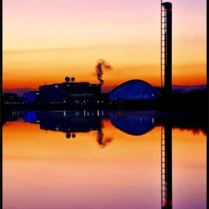 Pacific Quay At Sunrise A4 Print (Mounted Size 10 inch by 12 inch)