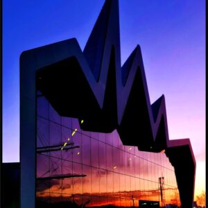 Riverside Museum At Sunrise 1 A4 Print (Mounted Size 10 inch by 12 inch)