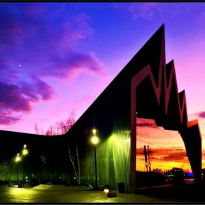 Winter Sunrise At The Riverside Museum 2 (Mounted Size 10 inch by 12 inch)