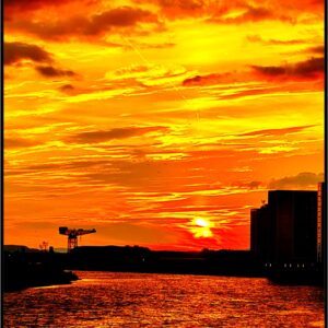 The Clyde At Sunset 2 A4 Print (Mounted Size 10 inch by 12 inch)