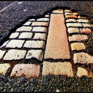 Old Street Surface Print (Mounted Size 10 inch by 12 inch)