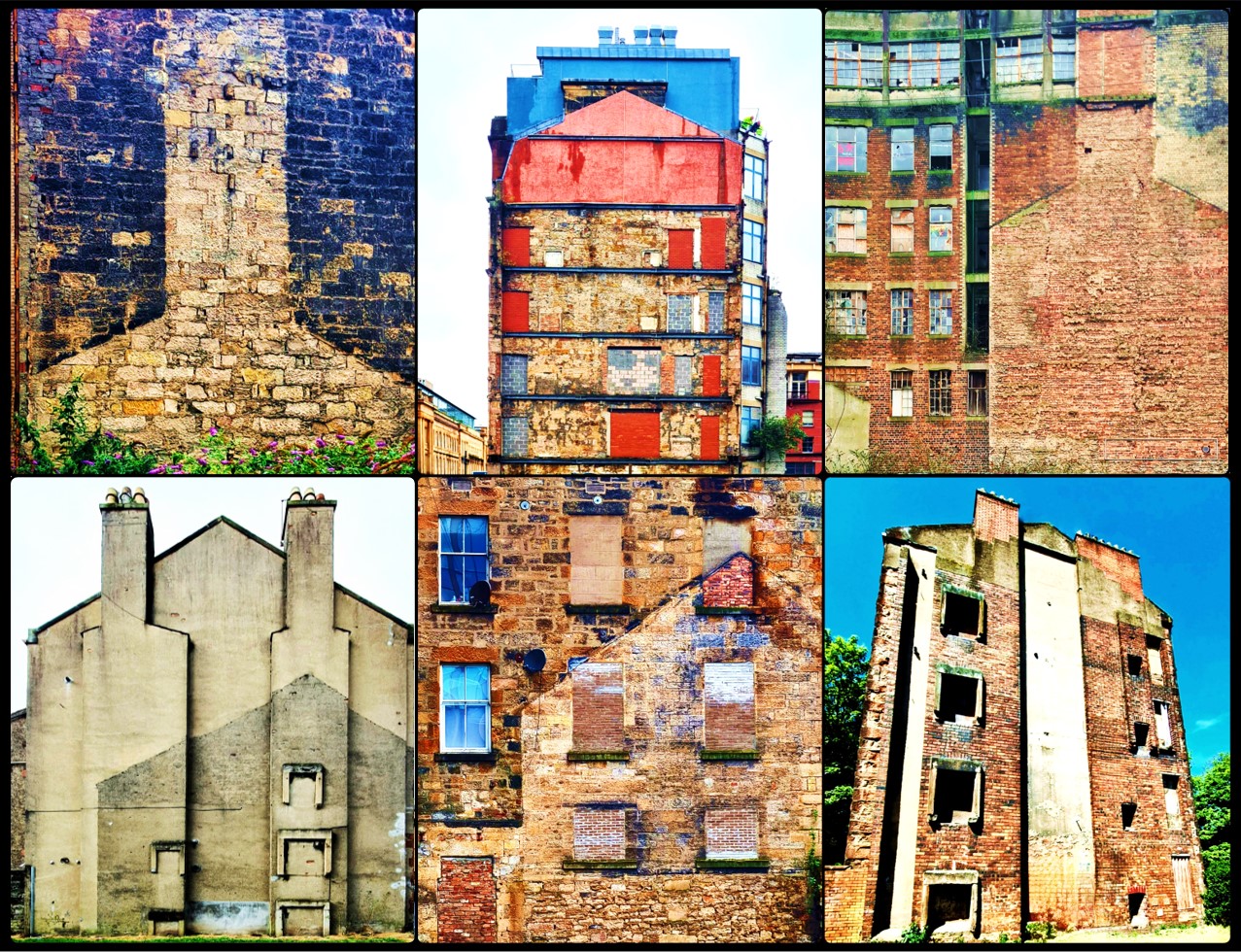 Glasgow Ghost Buildings Print (Mounted Size 10 inch by 12 inch)