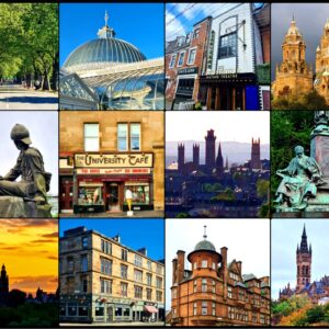 Glasgow West End Collage Print (Mounted Size 10 inch by 12 inch)