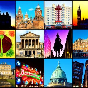 Iconic Glasgow Collage Print (Mounted Size 10 inch by 12 inch)