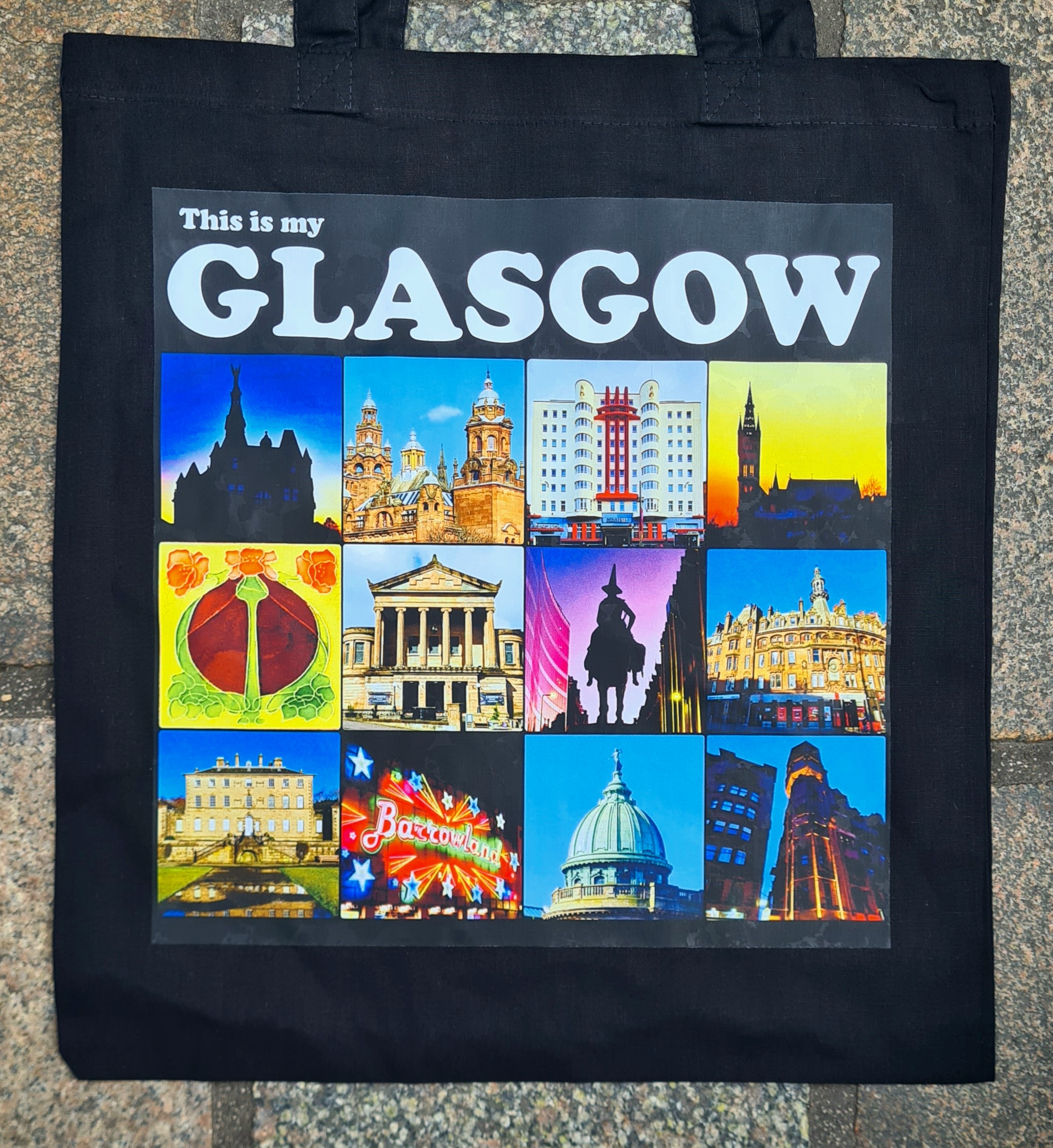 Iconic Glasgow Tote Bag (Black)