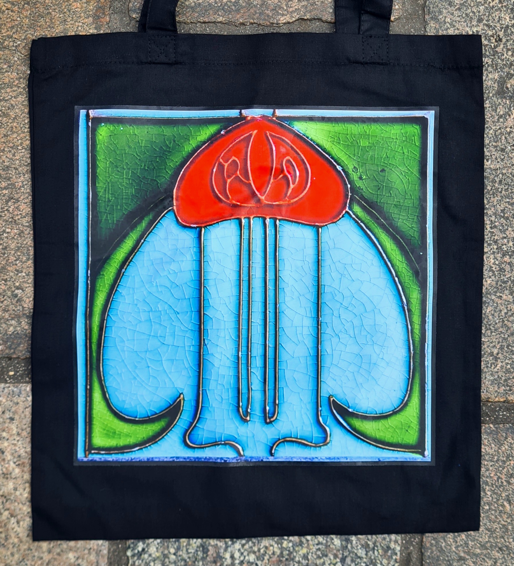 Tenement Tile Tote Bag (Black)